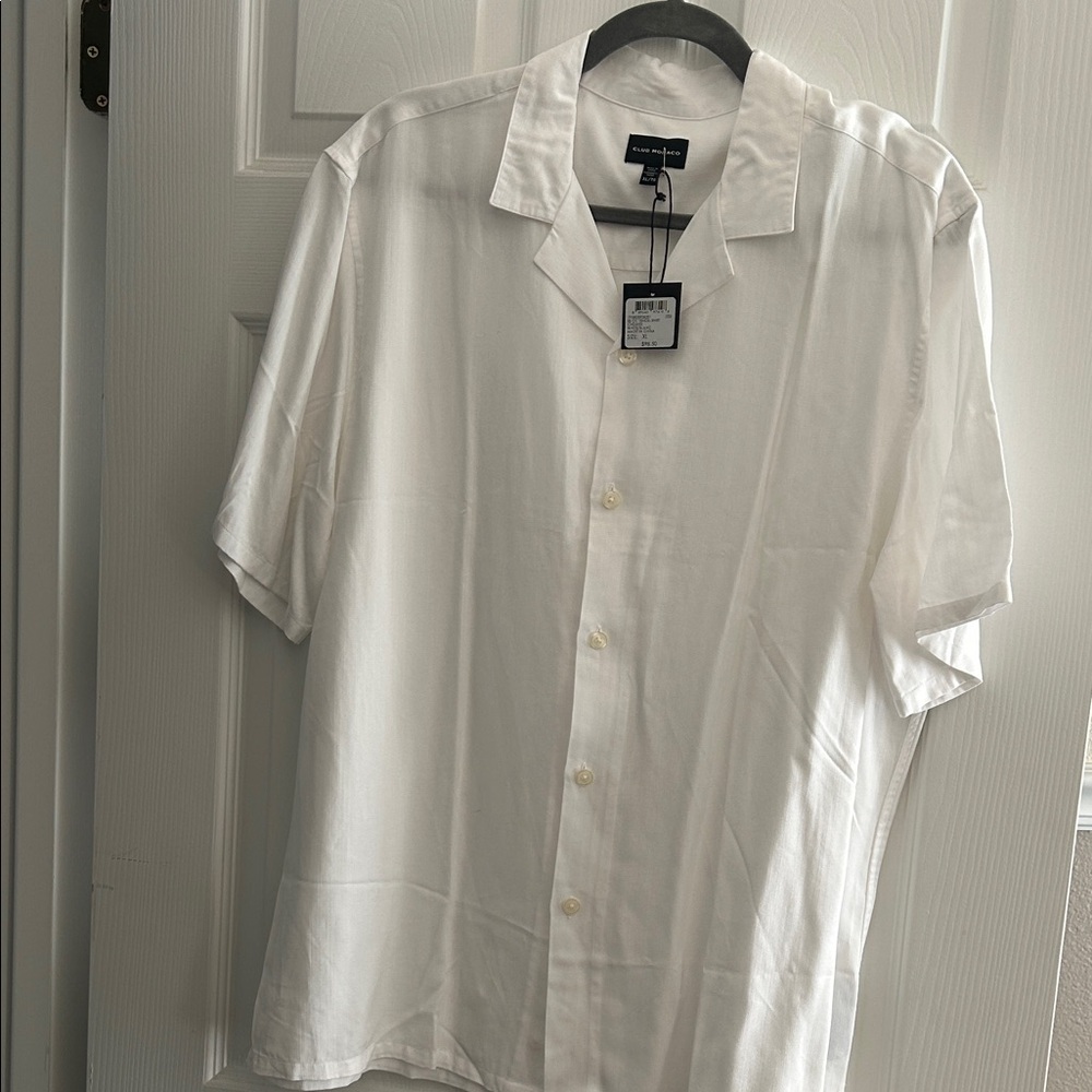 Club Monaco White Casual Button Down Shirt
